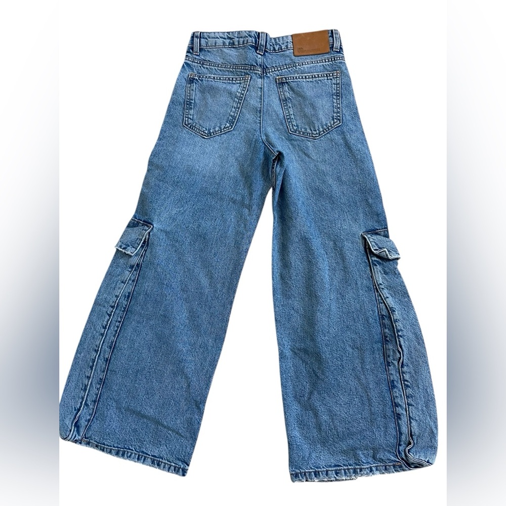 Zara High Waisted baggy fit Denim Jeans Y2k Style Sz 13-14 CM 164 (27x26 Actual) - Picture 8 of 12